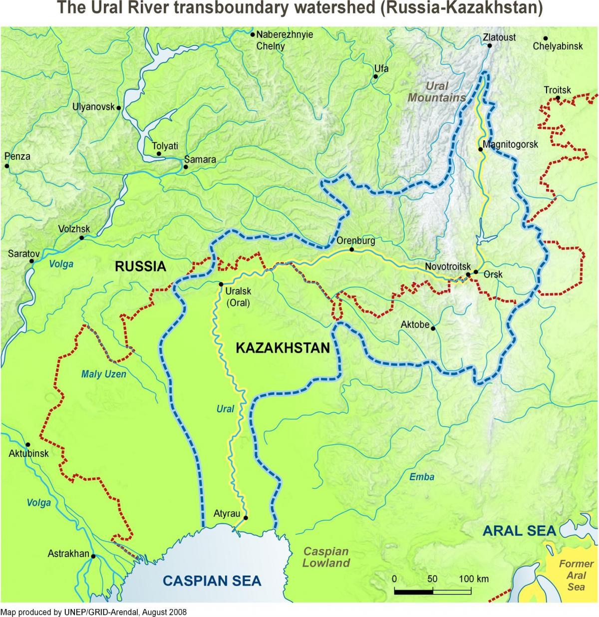 რუკა, ყაზახეთში, მდინარე
